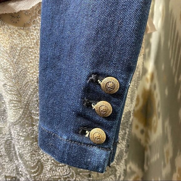 Ralph Lauren Indigo Blue Cropped Naval Officers Jacket - Picture 13 of 16